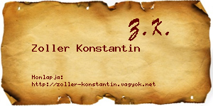 Zoller Konstantin névjegykártya
